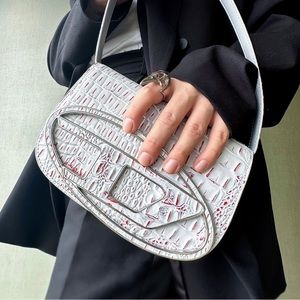 DIESEL Two-tone leather 1DR shoulder bag NEW